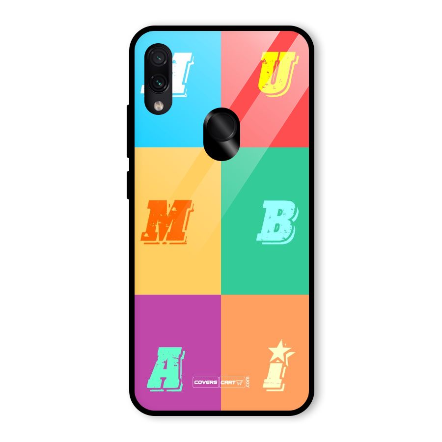 Mumbai Alphabets Glass Back Case for Redmi Note 7 Pro
