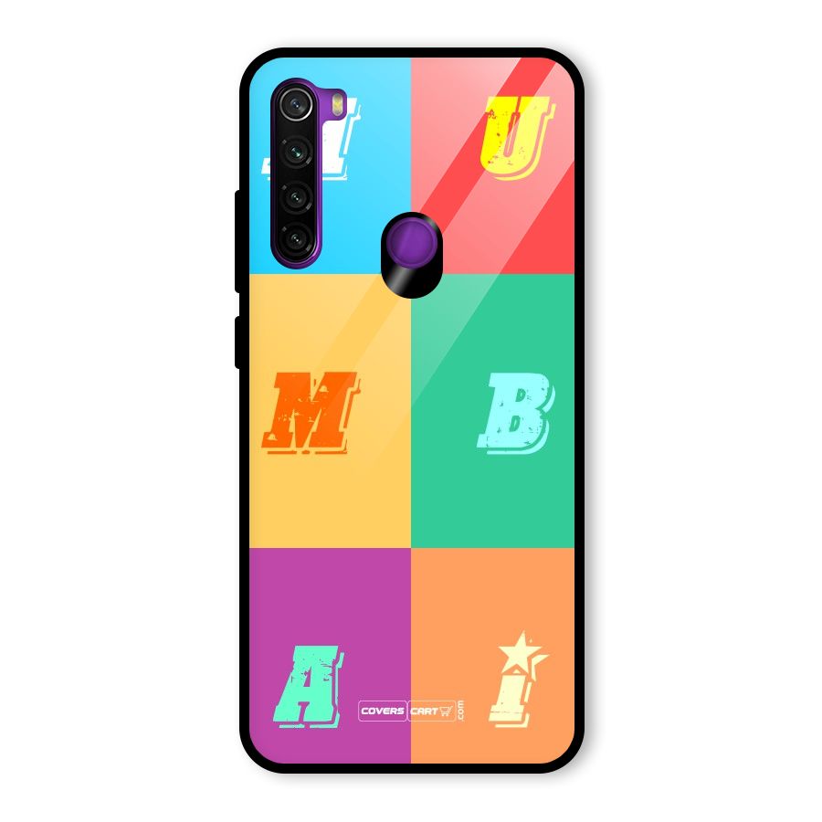 Mumbai Alphabets Glass Back Case for Redmi Note 8