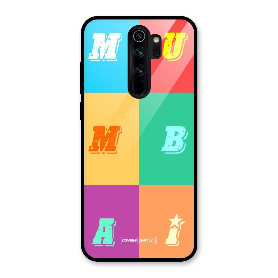 Mumbai Alphabets Glass Back Case for Redmi Note 8 Pro