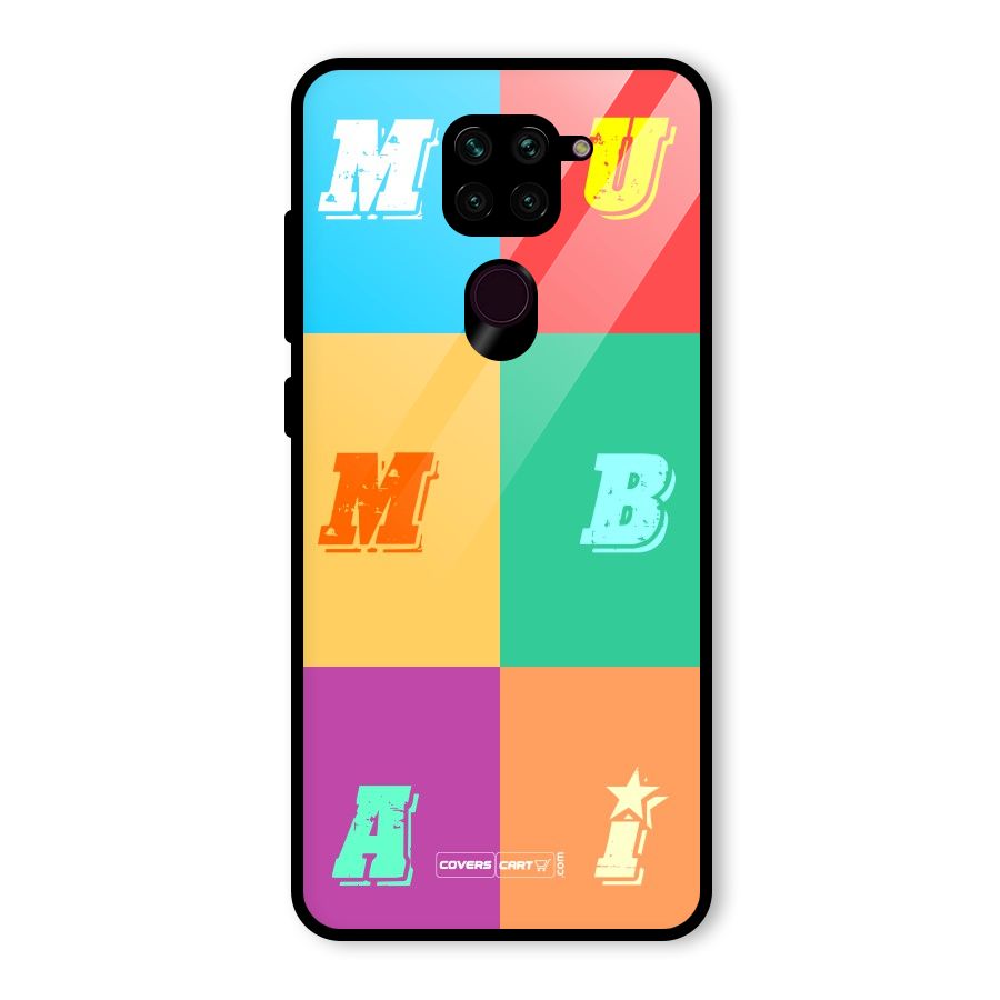 Mumbai Alphabets Glass Back Case for Redmi Note 9