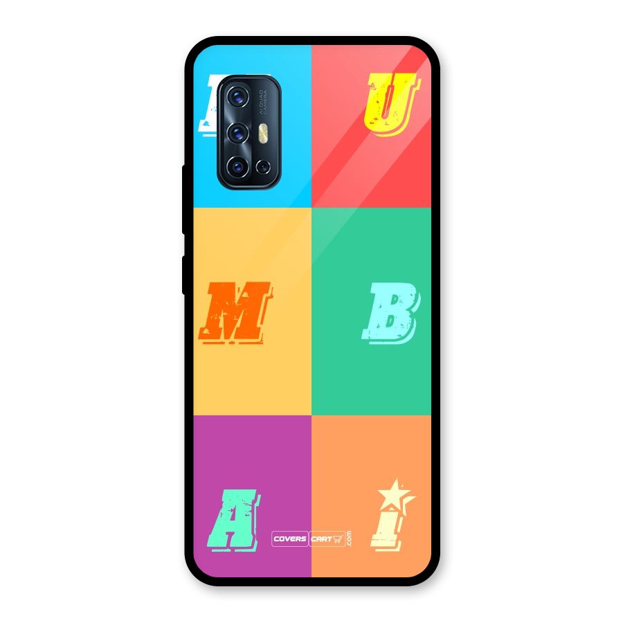 Mumbai Alphabets Glass Back Case for Vivo V17