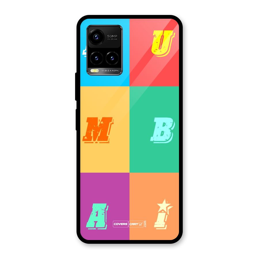 Mumbai Alphabets Glass Back Case for Vivo Y21A