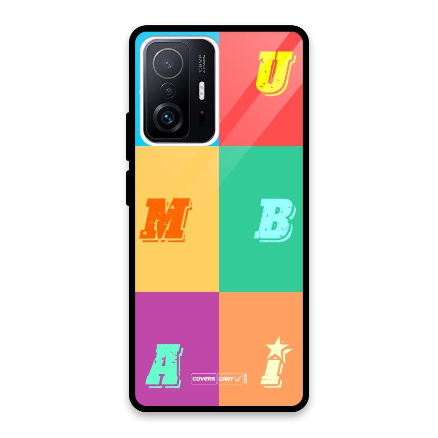 Mumbai Alphabets Glass Back Case for Xiaomi 11T Pro