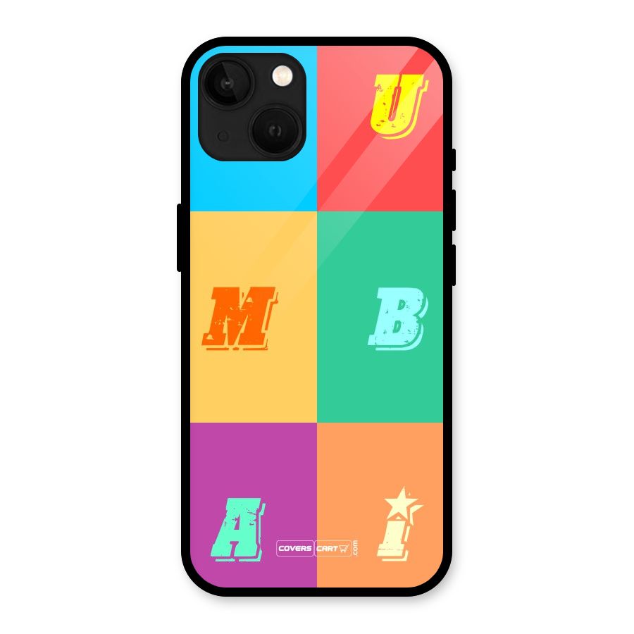 Mumbai Alphabets Glass Back Case for iPhone 13