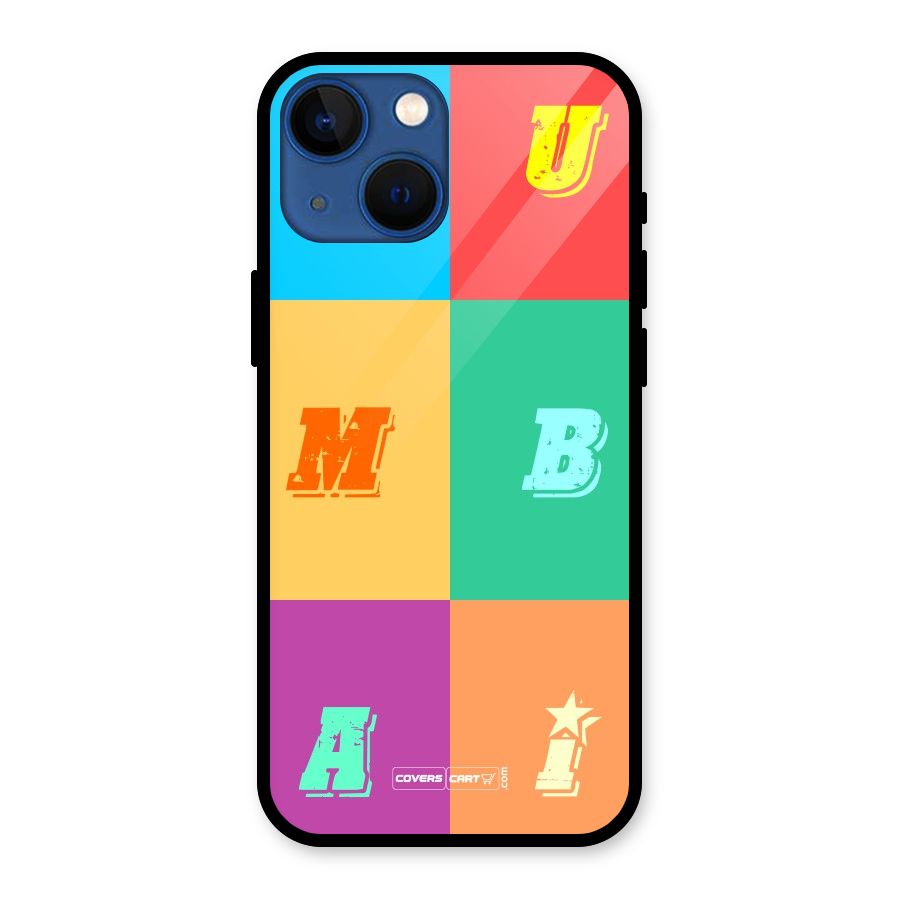 Mumbai Alphabets Glass Back Case for iPhone 13 Mini