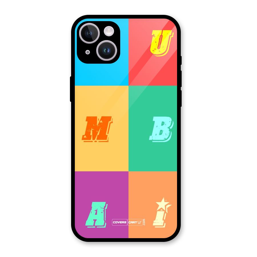 Mumbai Alphabets Glass Back Case for iPhone 14 Plus