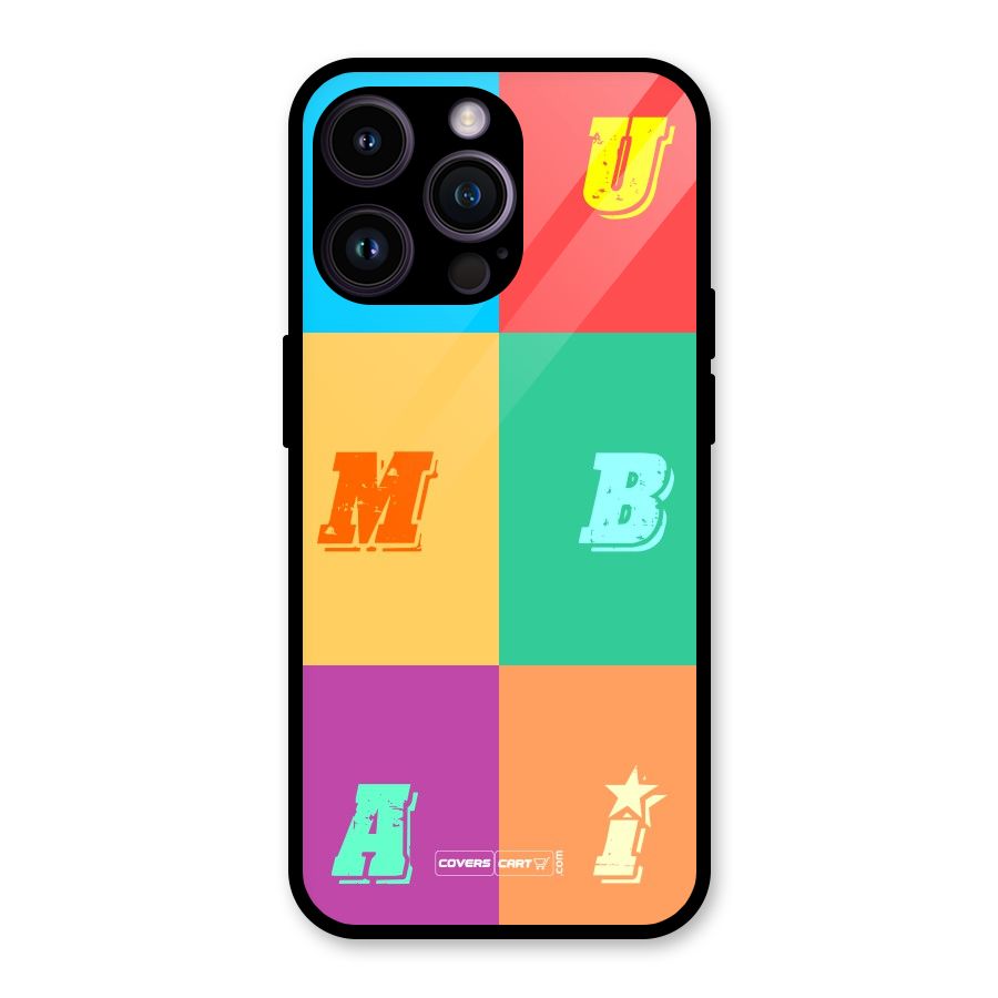 Mumbai Alphabets Glass Back Case for iPhone 14 Pro Max