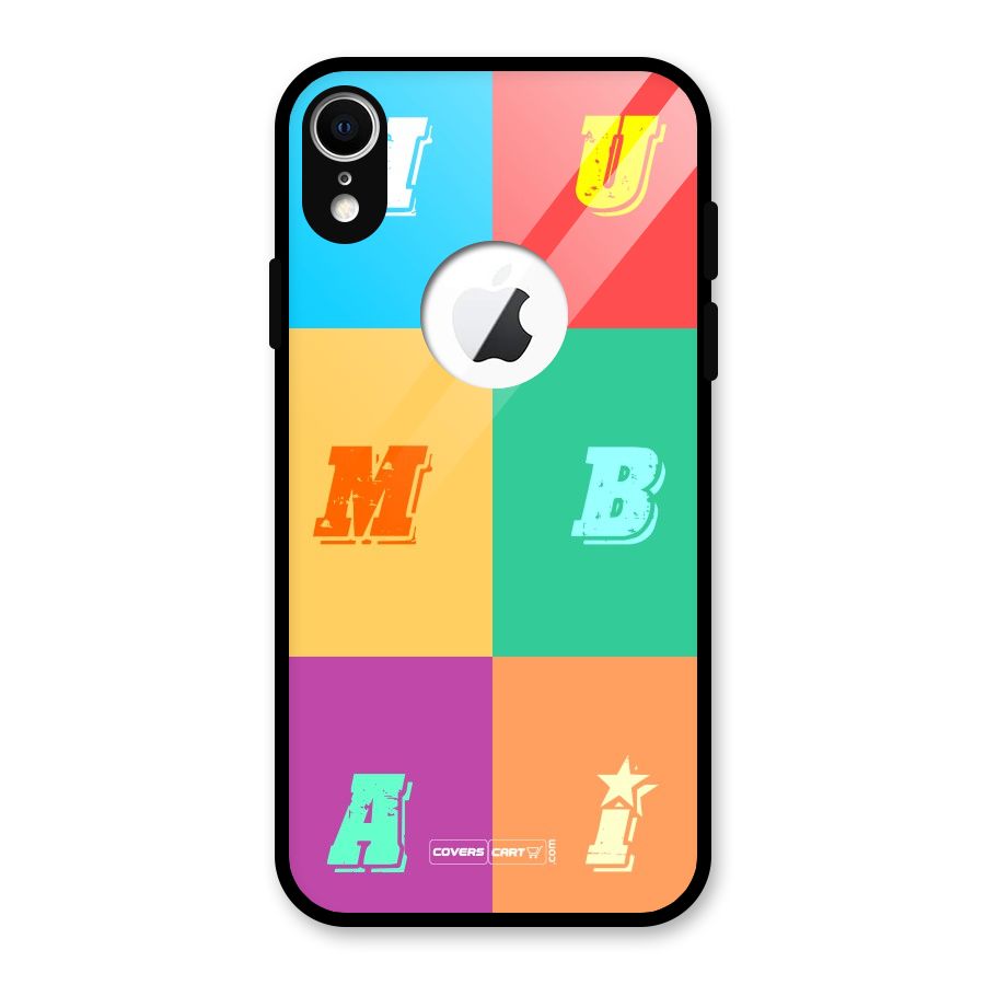 Mumbai Alphabets Glass Back Case for iPhone XR Logo Cut