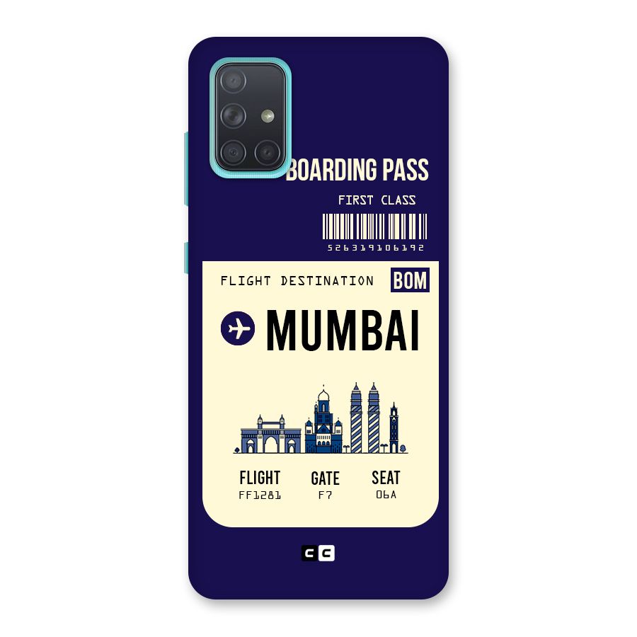 Mumbai Boarding Pass Back Case for Galaxy A71