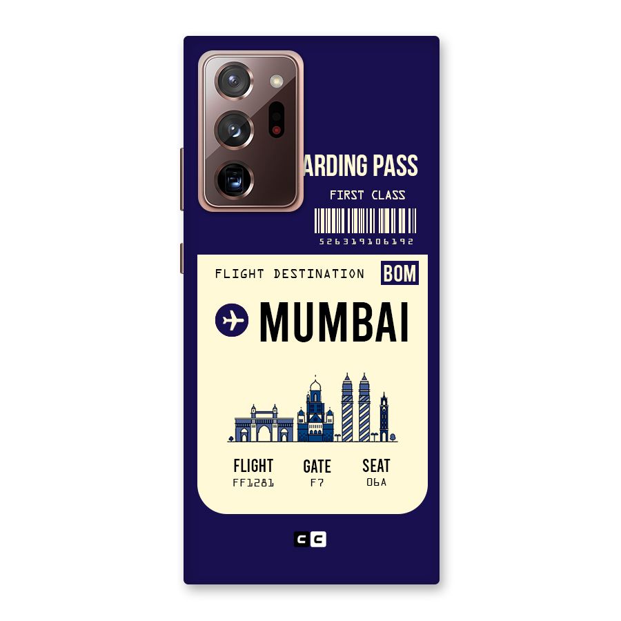 Mumbai Boarding Pass Back Case for Galaxy Note 20 Ultra