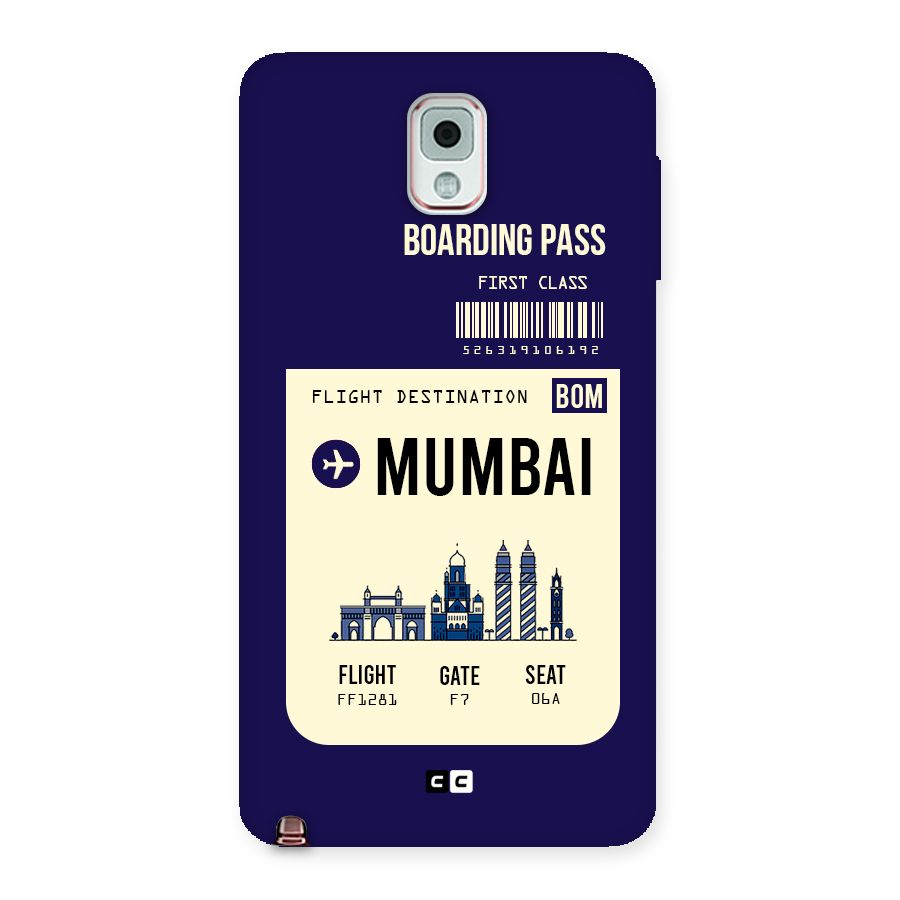 Mumbai Boarding Pass Back Case for Galaxy Note 3