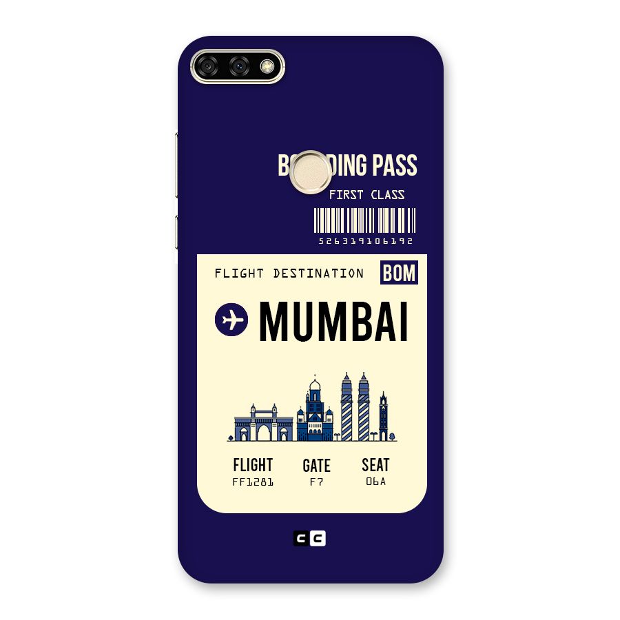 Mumbai Boarding Pass Back Case for Honor 7A