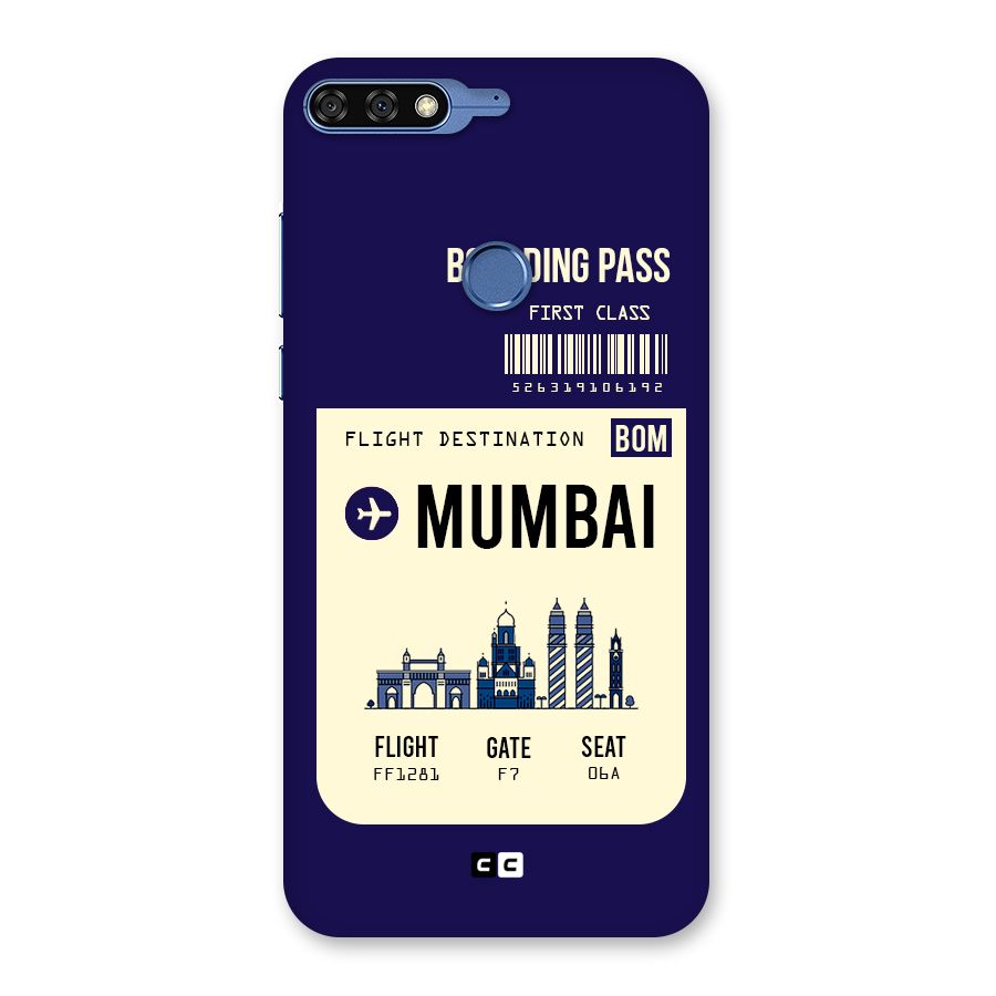 Mumbai Boarding Pass Back Case for Honor 7C