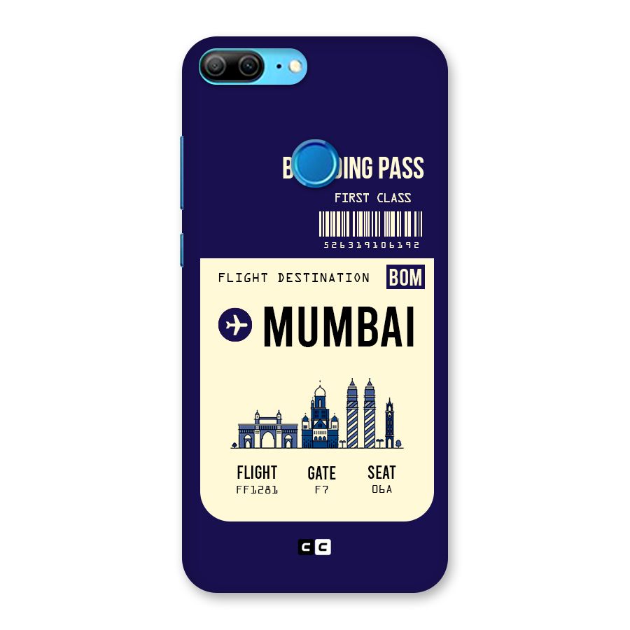 Mumbai Boarding Pass Back Case for Honor 9 Lite