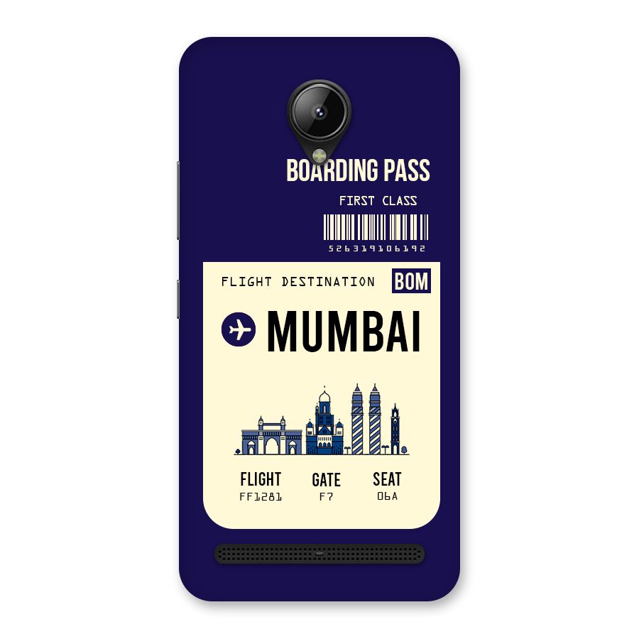 Mumbai Boarding Pass Back Case for Lenovo C2