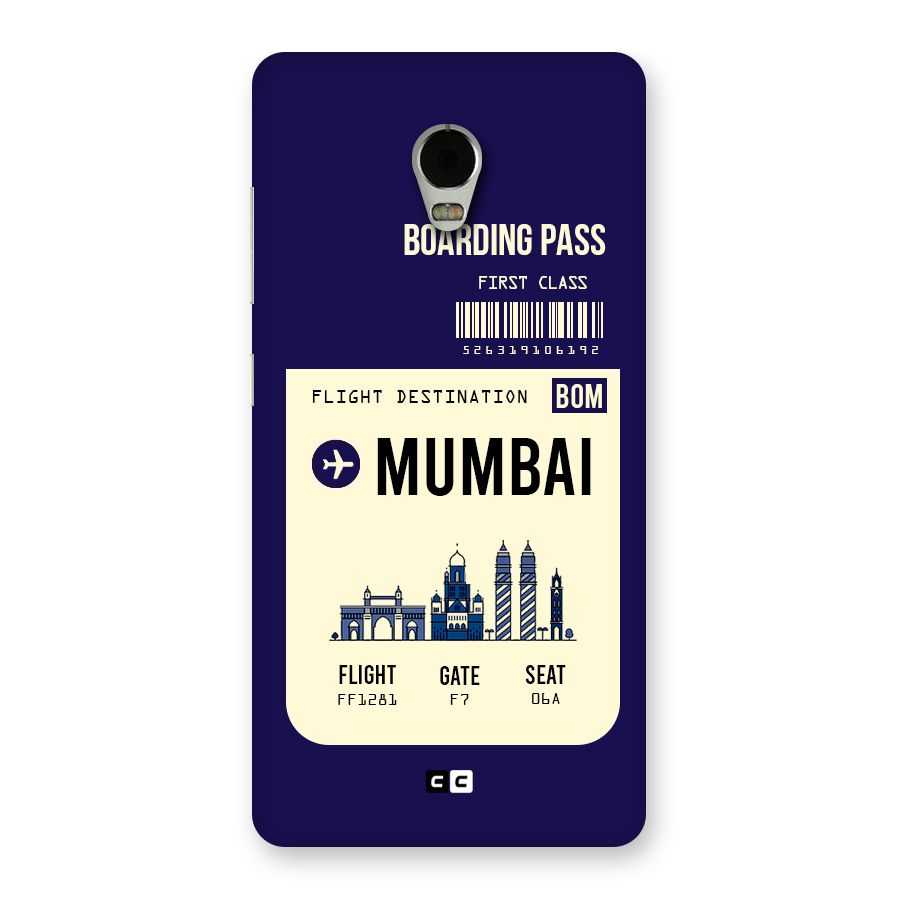 Mumbai Boarding Pass Back Case for Lenovo Vibe P1