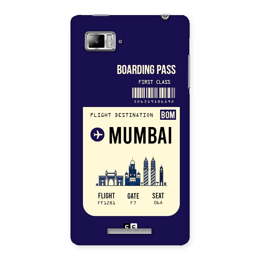 Mumbai Boarding Pass Back Case for Lenovo Vibe Z K910