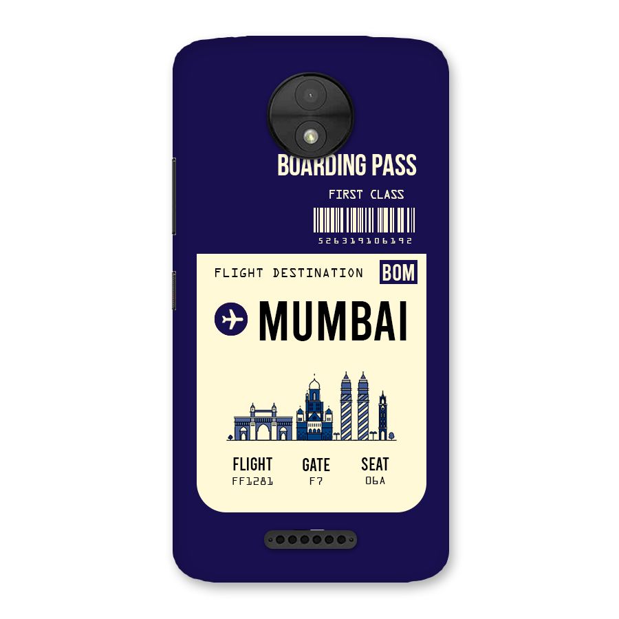 Mumbai Boarding Pass Back Case for Moto C