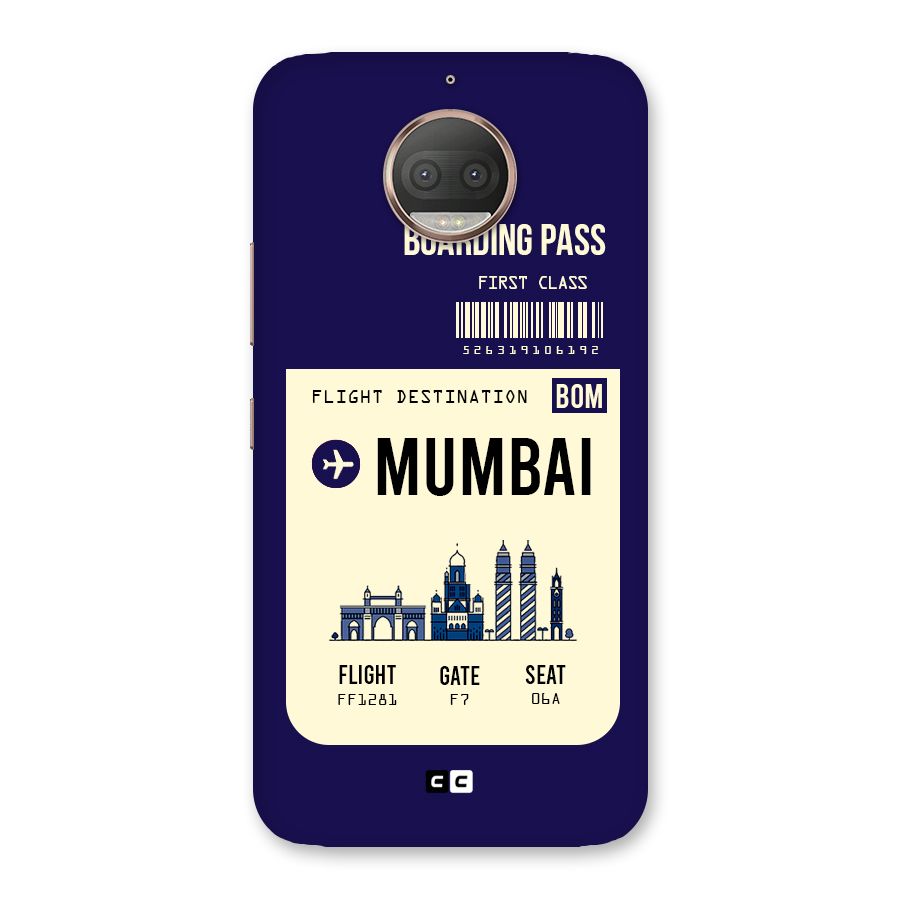 Mumbai Boarding Pass Back Case for Moto G5s Plus