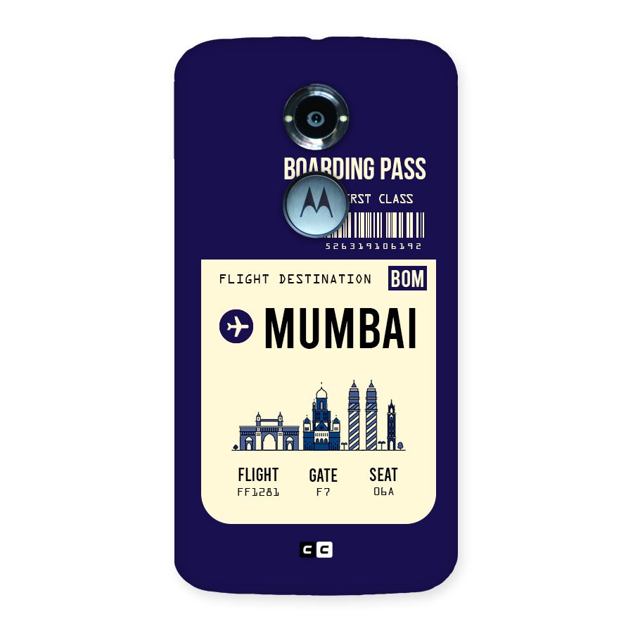 Mumbai Boarding Pass Back Case for Moto X 2nd Gen
