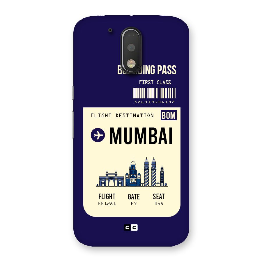 Mumbai Boarding Pass Back Case for Motorola Moto G4 Plus