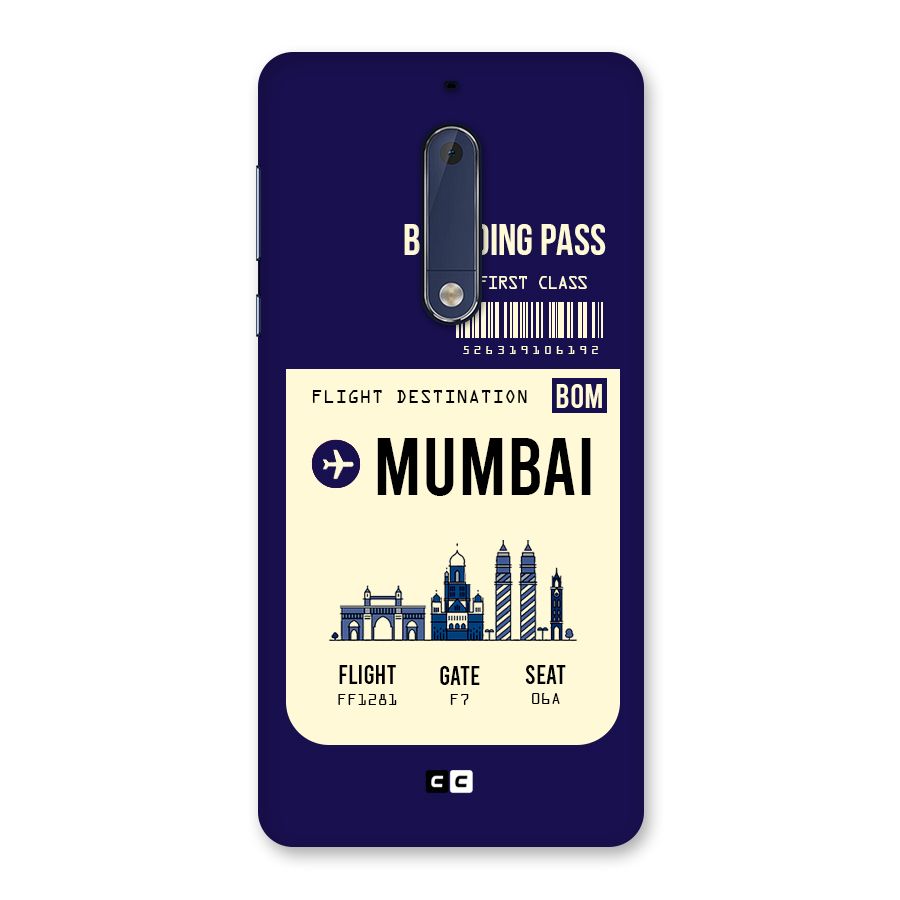 Mumbai Boarding Pass Back Case for Nokia 5
