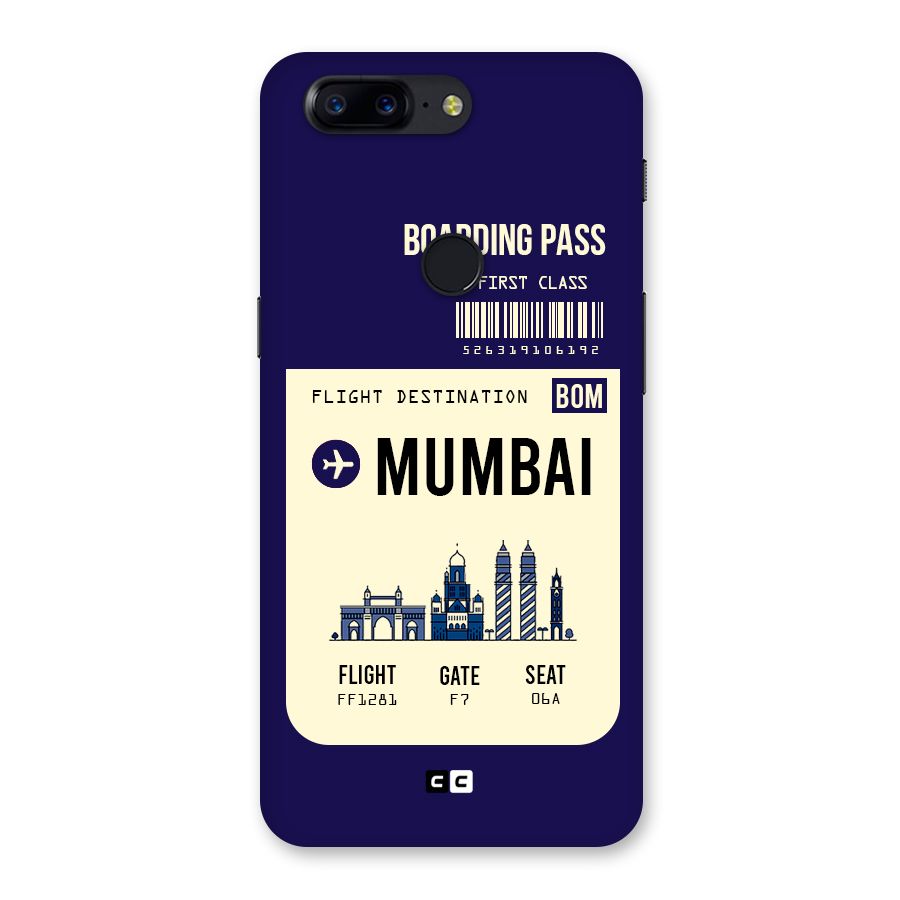 Mumbai Boarding Pass Back Case for OnePlus 5T