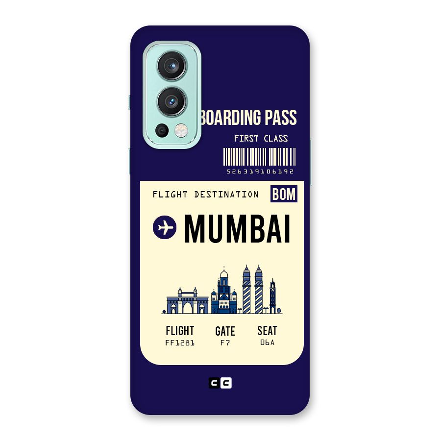 Mumbai Boarding Pass Back Case for OnePlus Nord 2 5G