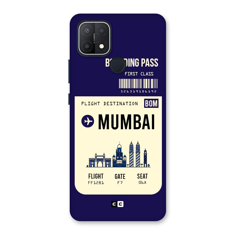 Mumbai Boarding Pass Back Case for Oppo A15