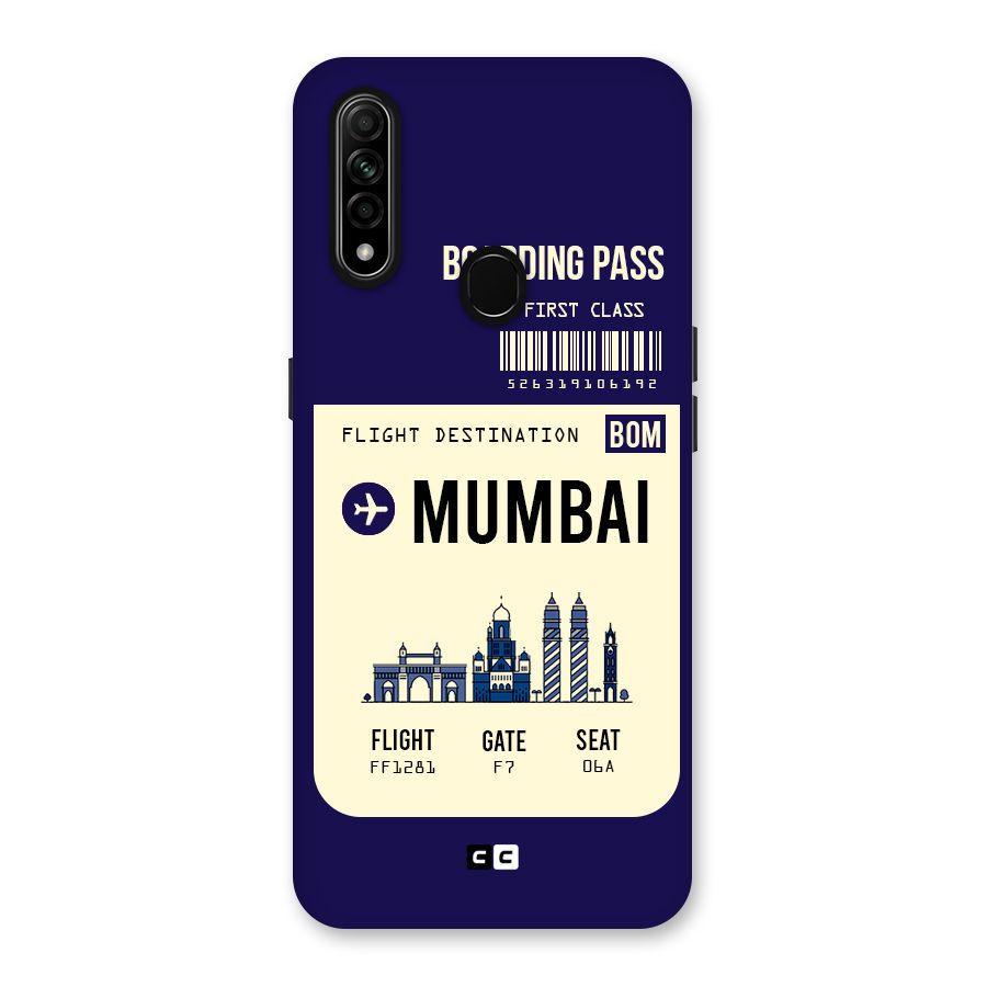 Mumbai Boarding Pass Back Case for Oppo A31