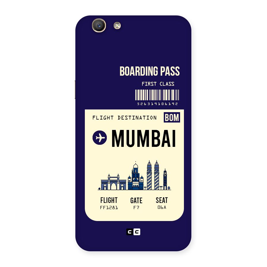 Mumbai Boarding Pass Back Case for Oppo F1s