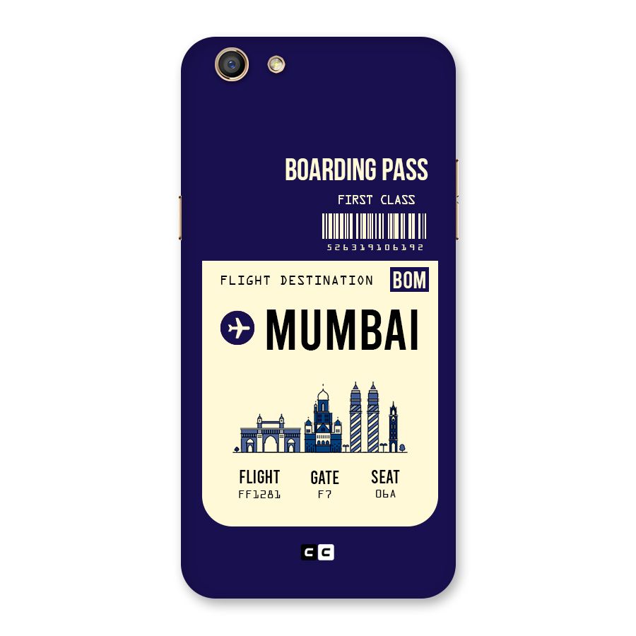 Mumbai Boarding Pass Back Case for Oppo F3