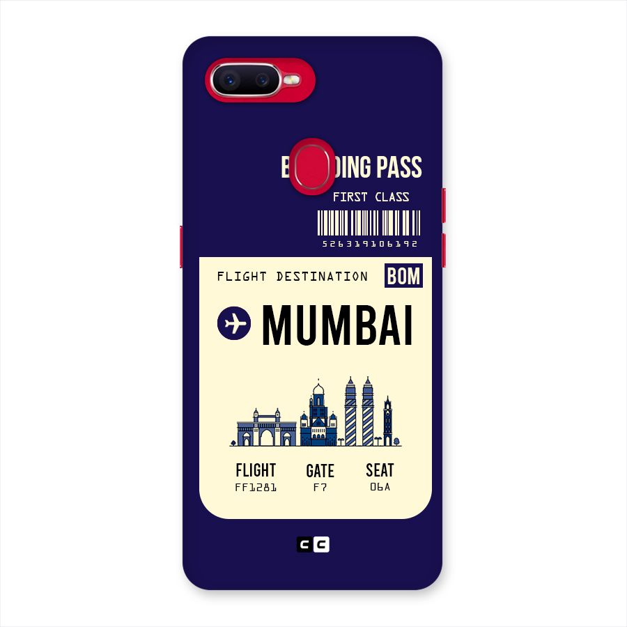 Mumbai Boarding Pass Back Case for Oppo F9 Pro