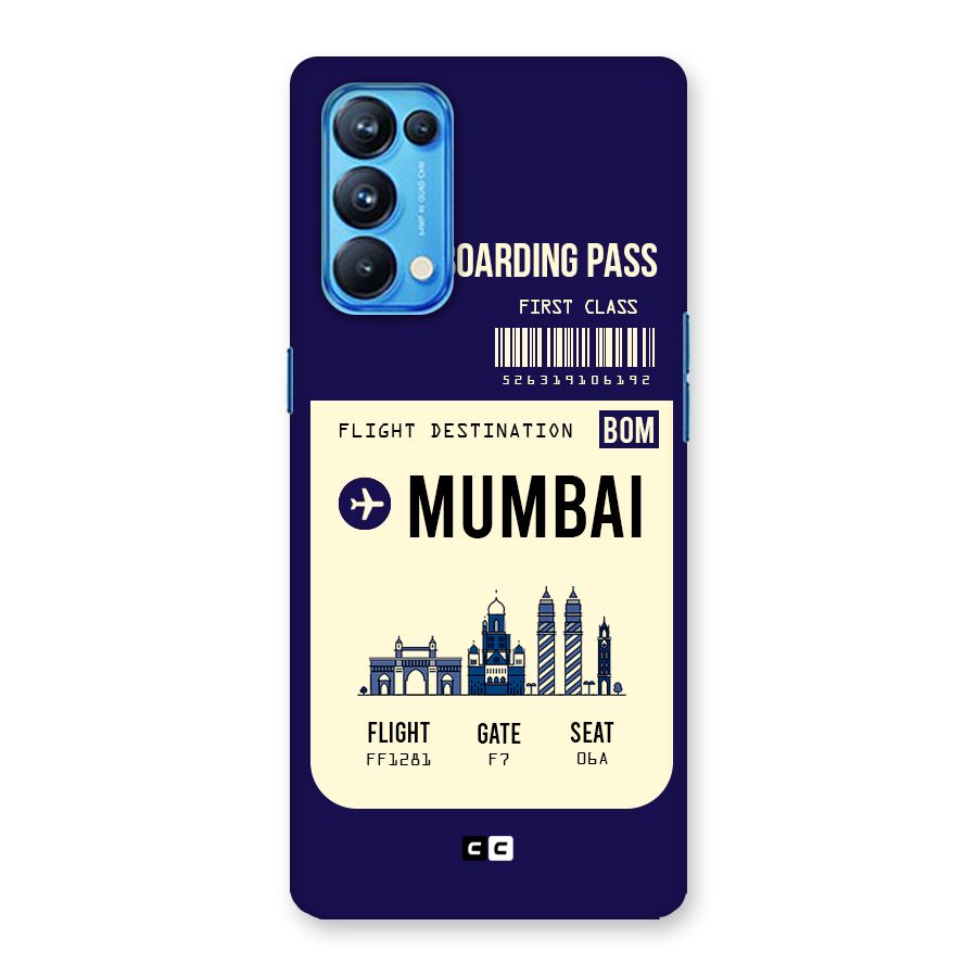 Mumbai Boarding Pass Back Case for Oppo Reno5 Pro 5G