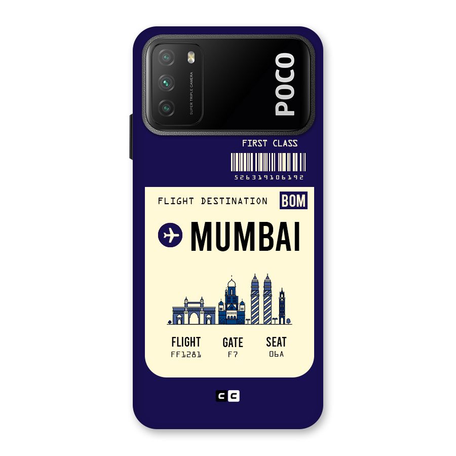 Mumbai Boarding Pass Back Case for Poco M3