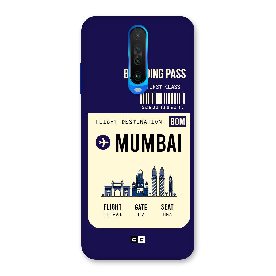 Mumbai Boarding Pass Back Case for Poco X2