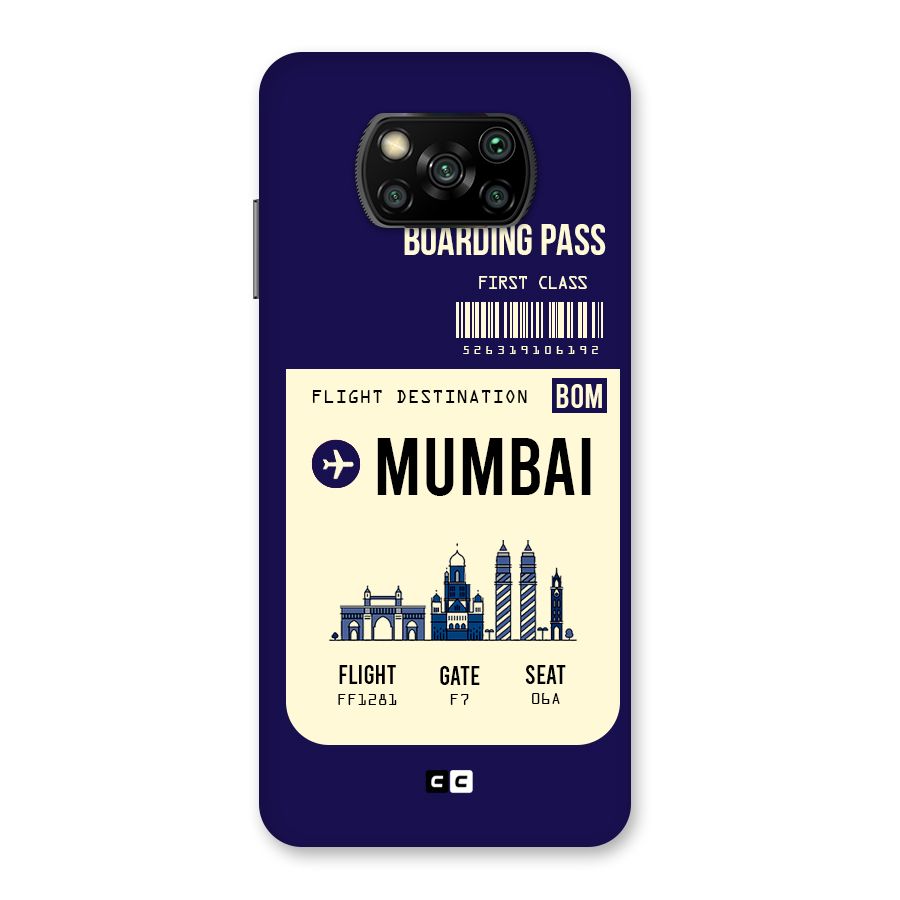 Mumbai Boarding Pass Back Case for Poco X3