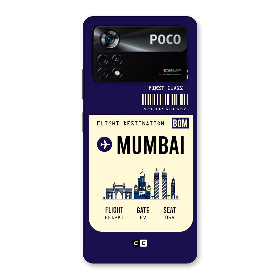 Mumbai Boarding Pass Back Case for Poco X4 Pro 5G