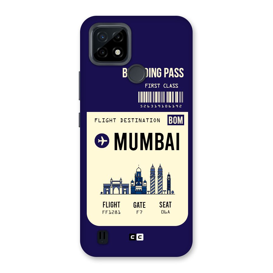 Mumbai Boarding Pass Back Case for Realme C21