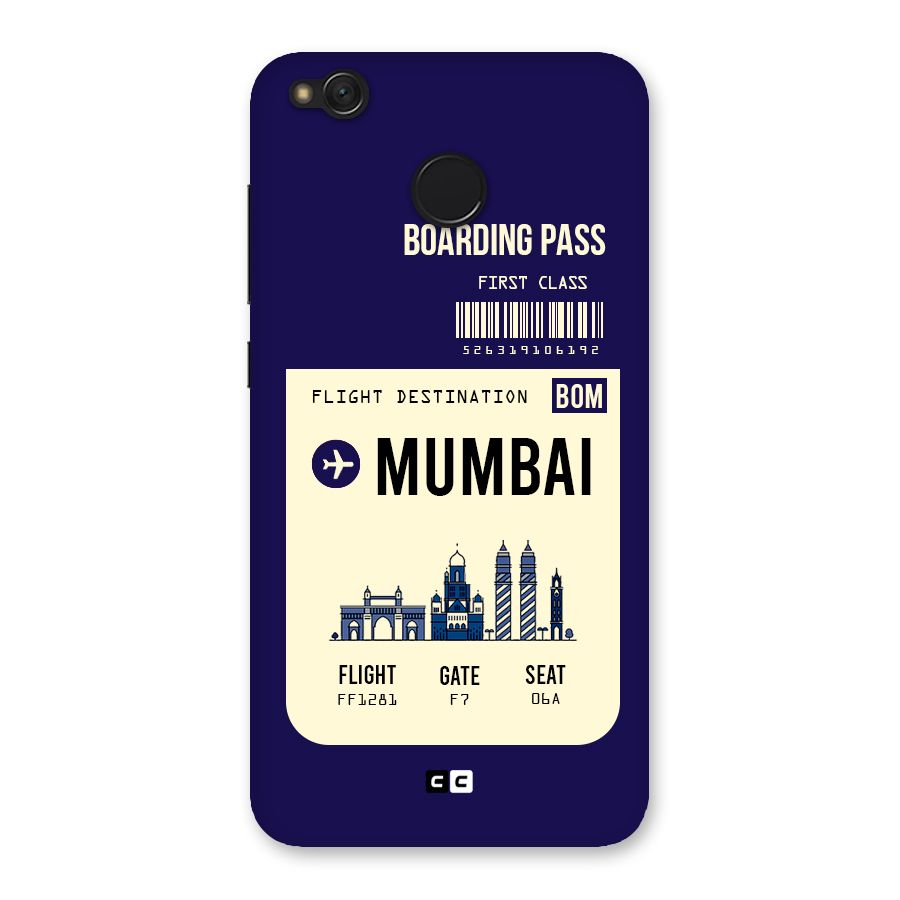 Mumbai Boarding Pass Back Case for Redmi 4
