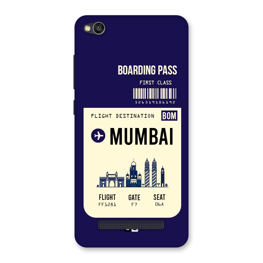Mumbai Boarding Pass Back Case for Redmi 4A