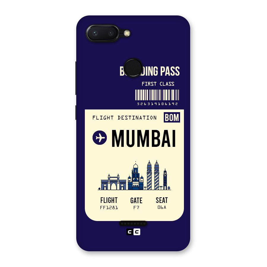 Mumbai Boarding Pass Back Case for Redmi 6