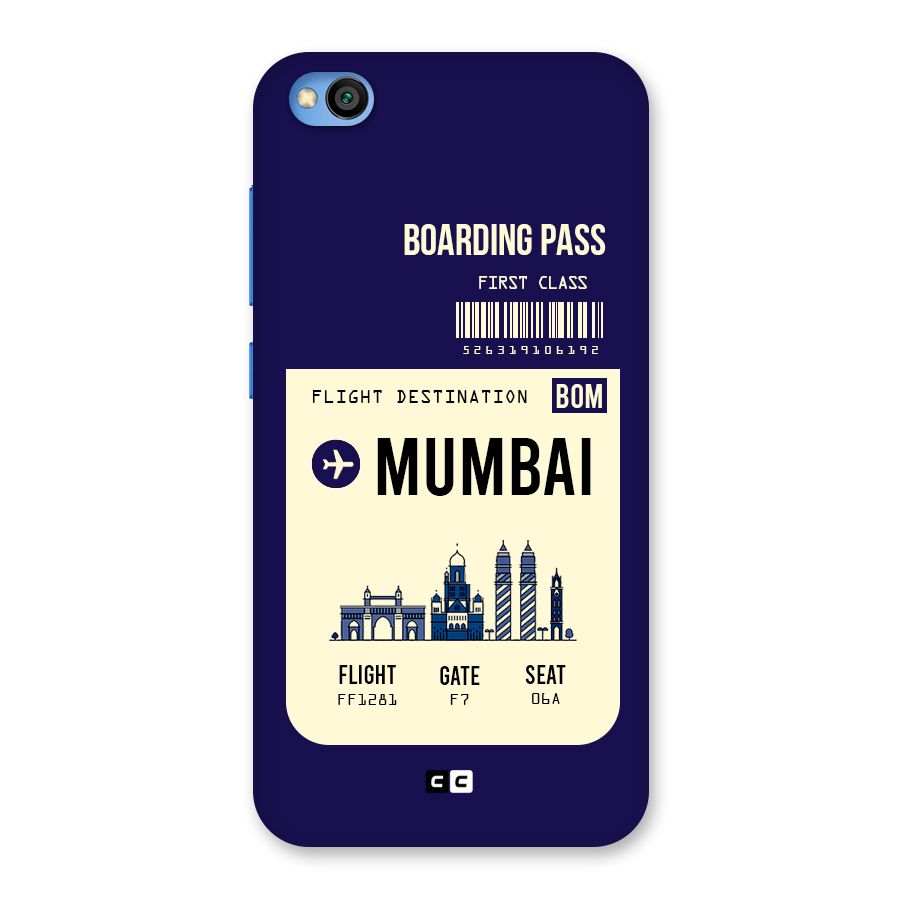 Mumbai Boarding Pass Back Case for Redmi Go