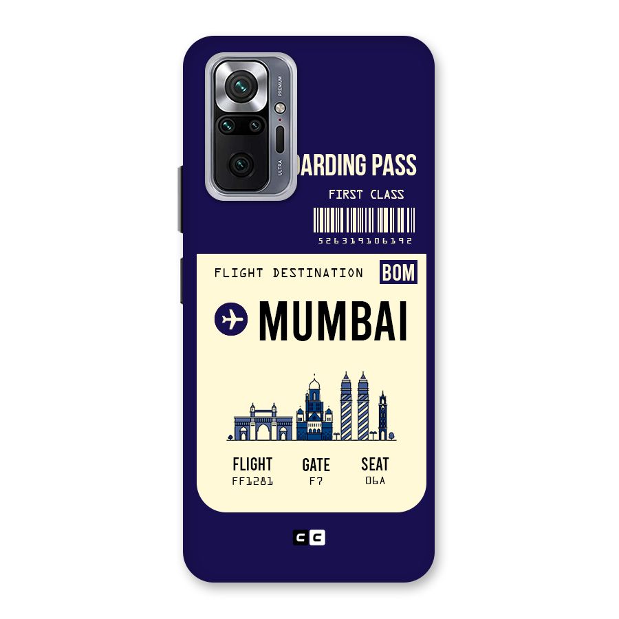 Mumbai Boarding Pass Back Case for Redmi Note 10 Pro