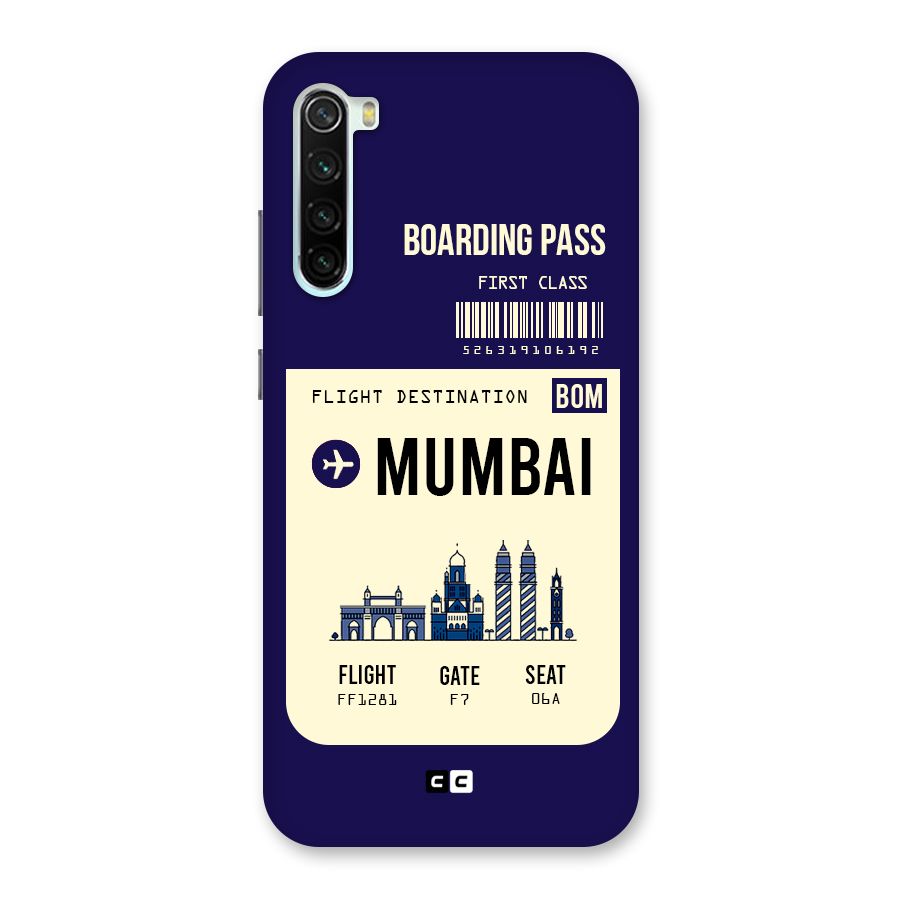 Mumbai Boarding Pass Back Case for Redmi Note 8