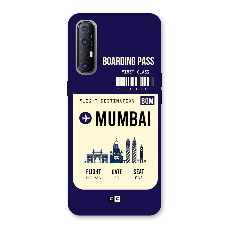 Mumbai Boarding Pass Back Case for Reno3 Pro