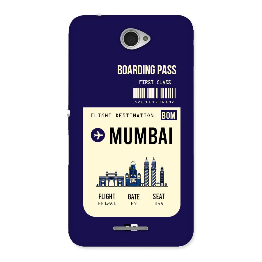 Mumbai Boarding Pass Back Case for Sony Xperia E4