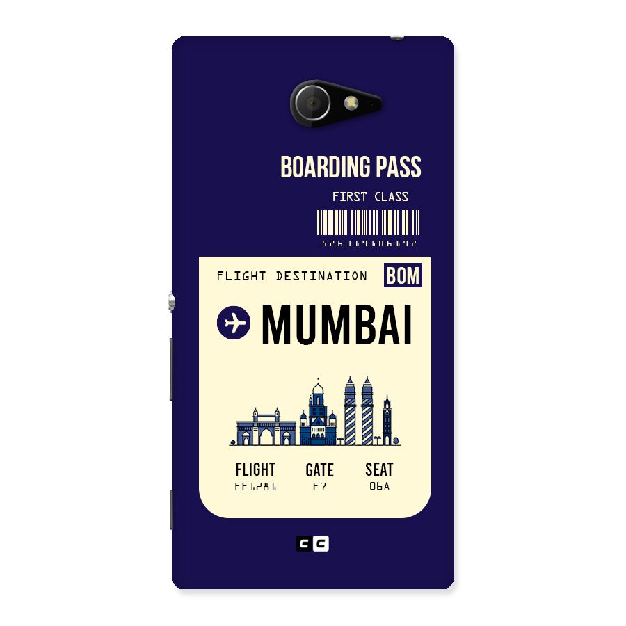Mumbai Boarding Pass Back Case for Sony Xperia M2