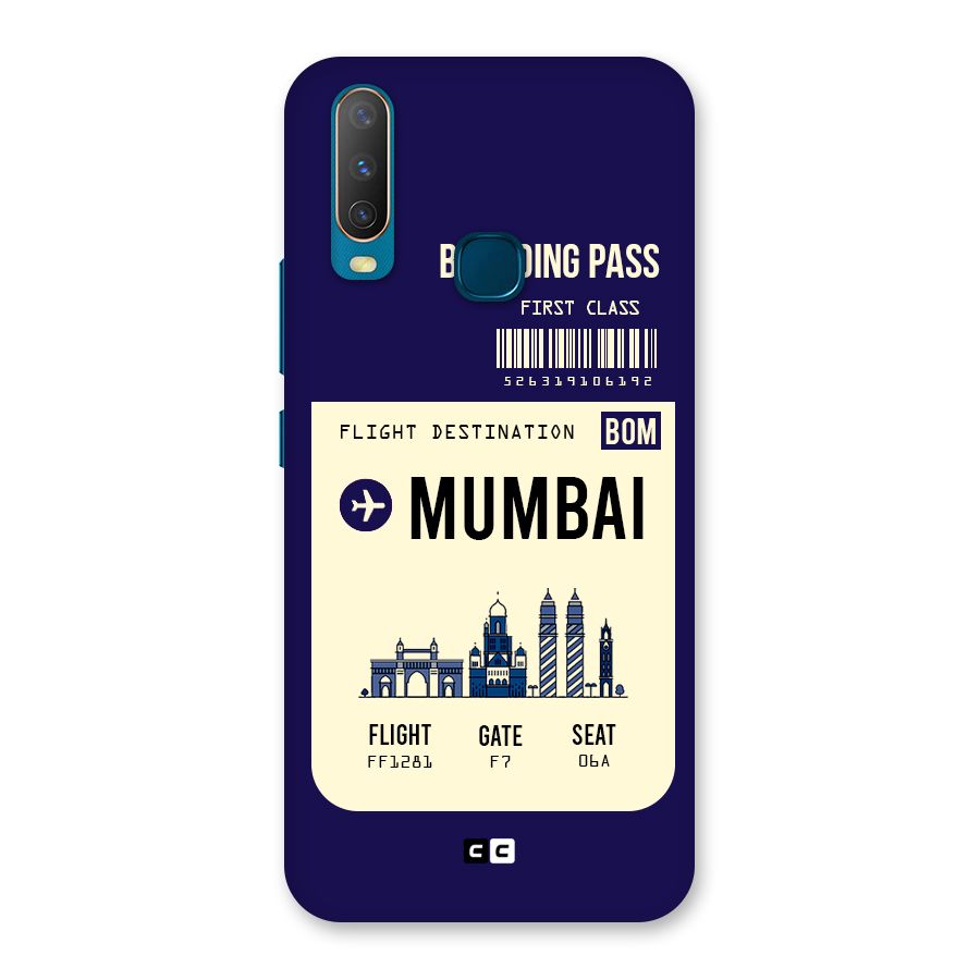 Mumbai Boarding Pass Back Case for Vivo U10