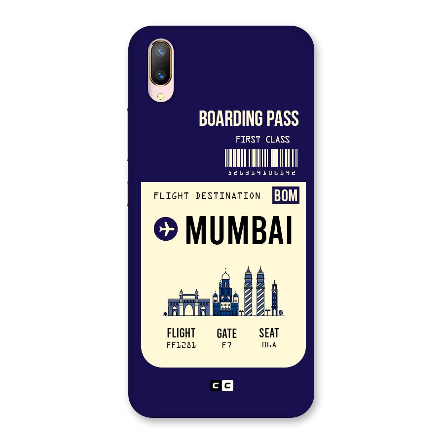 Mumbai Boarding Pass Back Case for Vivo V11 Pro